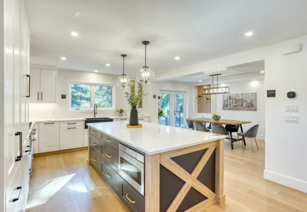 Short-term rental staging in Calgary with modern furniture and welcoming interior design
