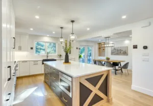 Short-term rental staging in Calgary with modern furniture and welcoming interior design